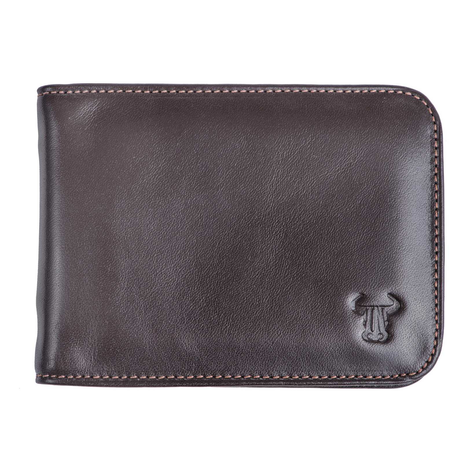 Portofel barbati din piele naturala maro Rounded Corners