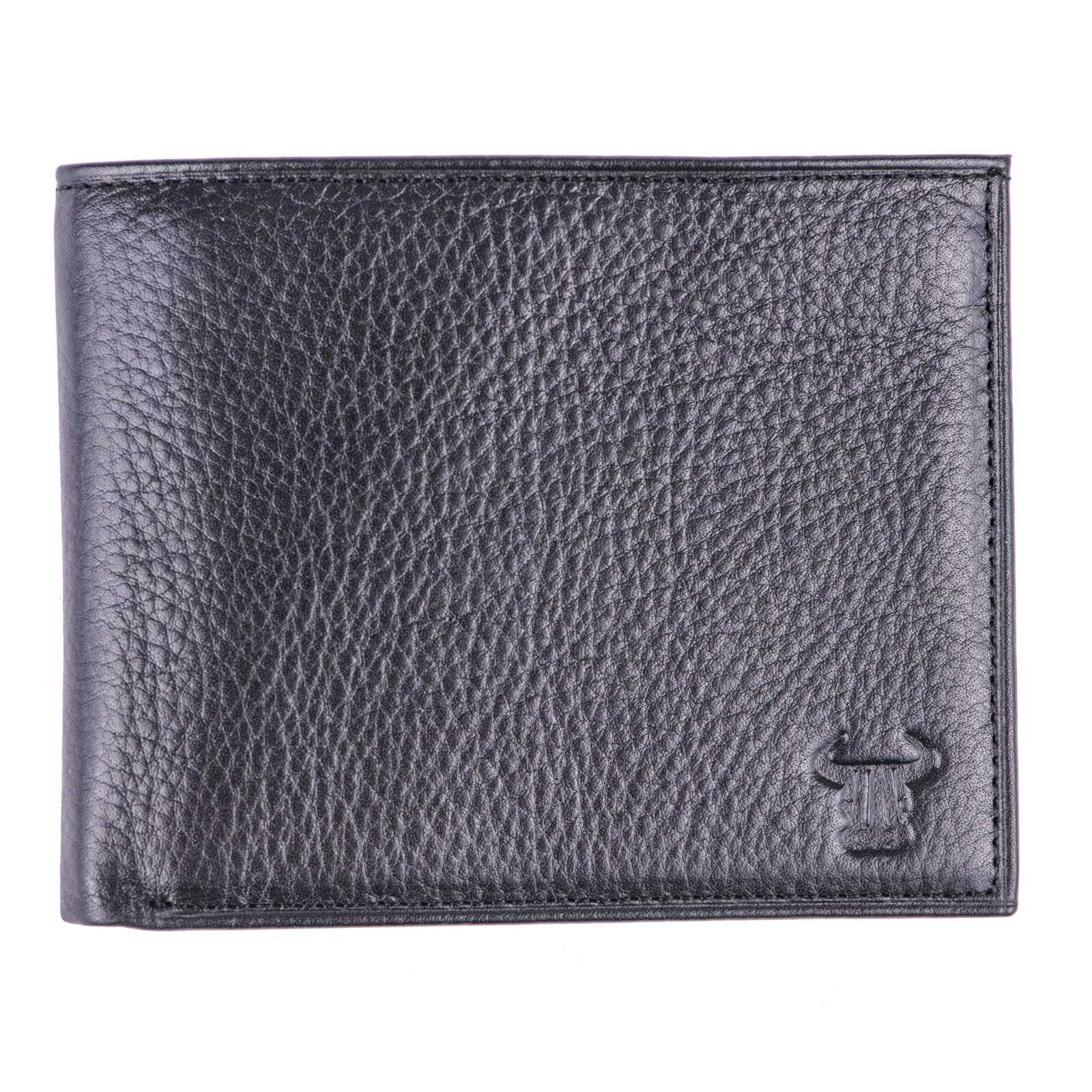 Portofel barbati din piele naturala negru-maro No Line Wallet