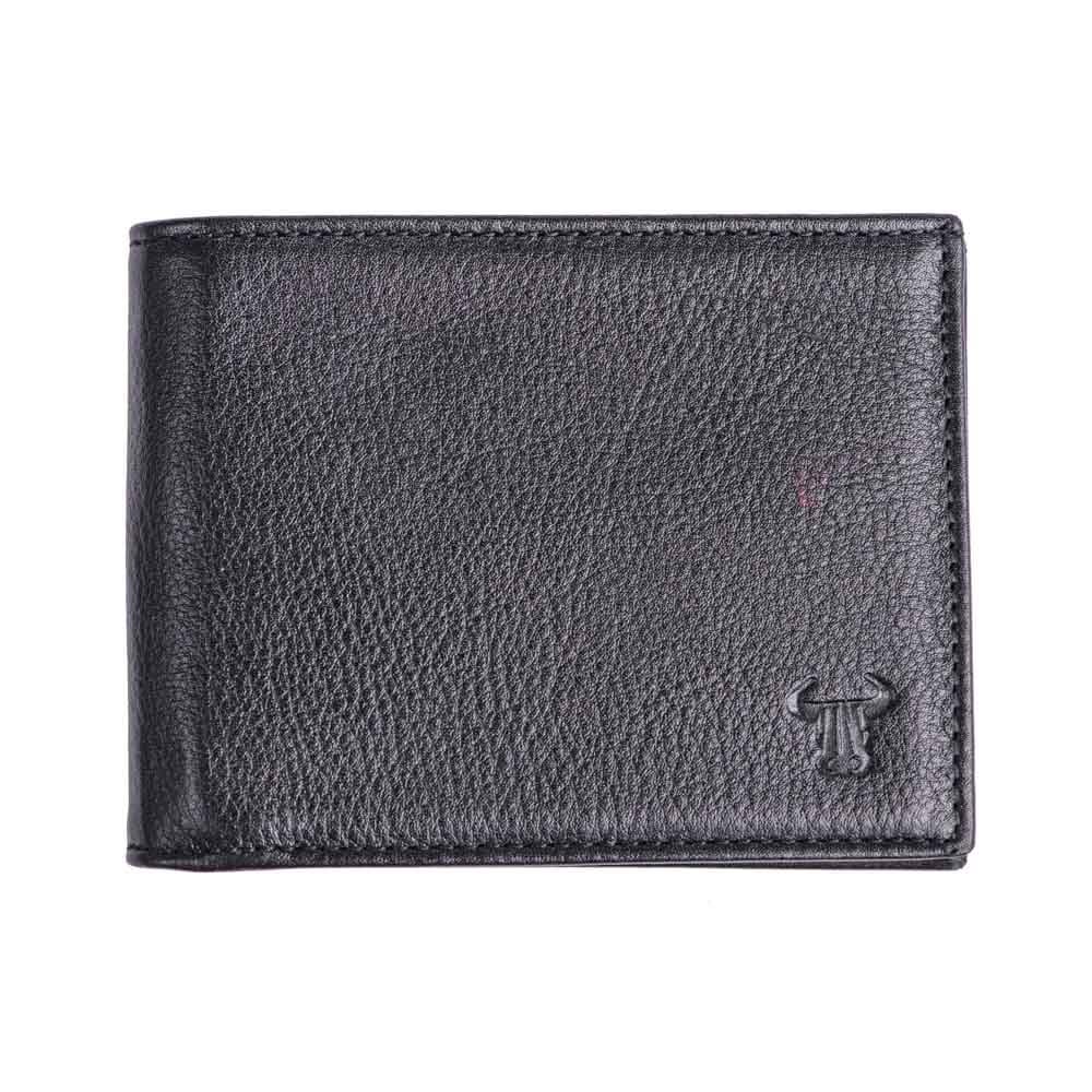 Portofel barbati din piele naturala negru Plain Wallet