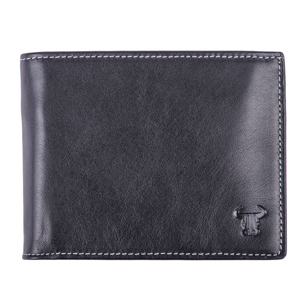 Portofel barbati din piele naturala negru-rosu Inner