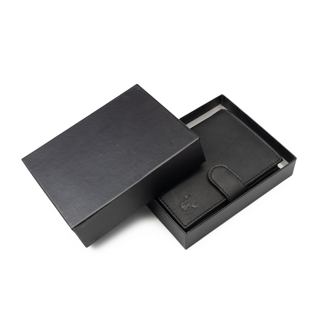 Portofel barbati din piele naturala negru Veres cu capsa,protectie RFID