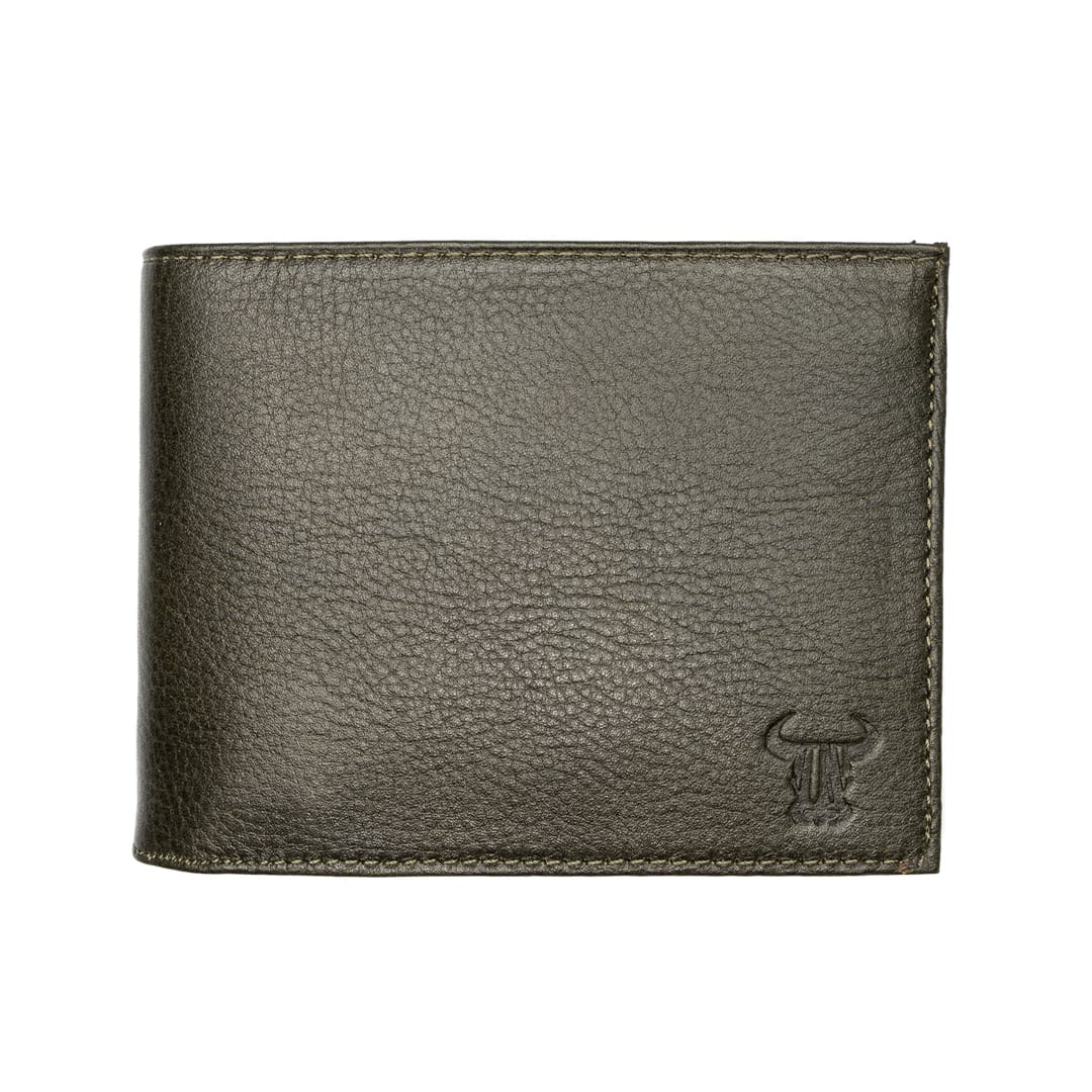 Portofel barbati din piele naturala verde Muselles Eyelet