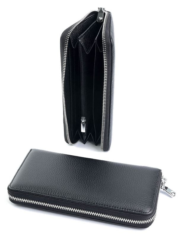 Portofel dama, 19600, piele naturala, Negru