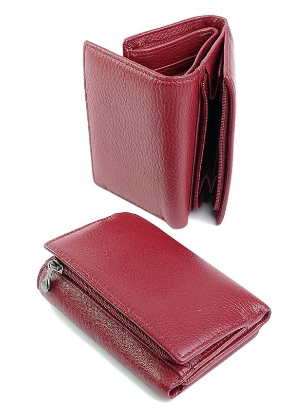Portofel dama, 6600-16, piele naturala, Rosu inchis - poza 2