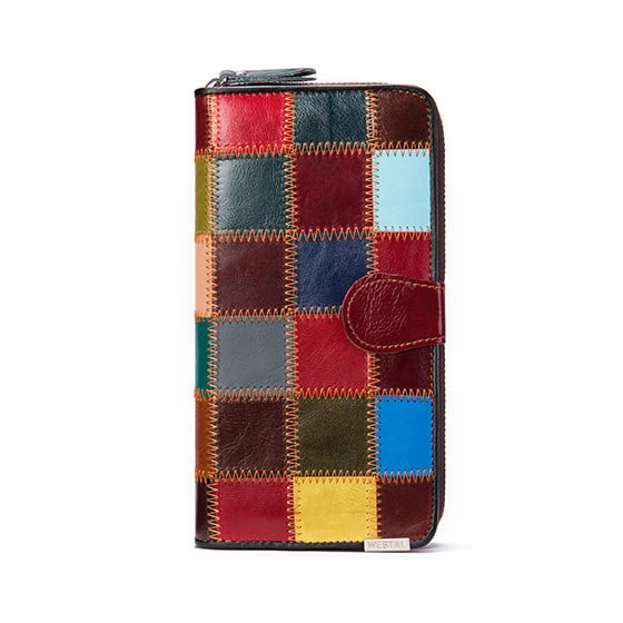 Portofel dama, Becca PT1153, piele naturala, model multicolor - poza 1