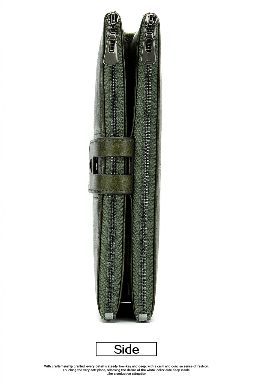 Portofel dama Delis, Bathilda PT1217, piele naturala, Verde - poza 4