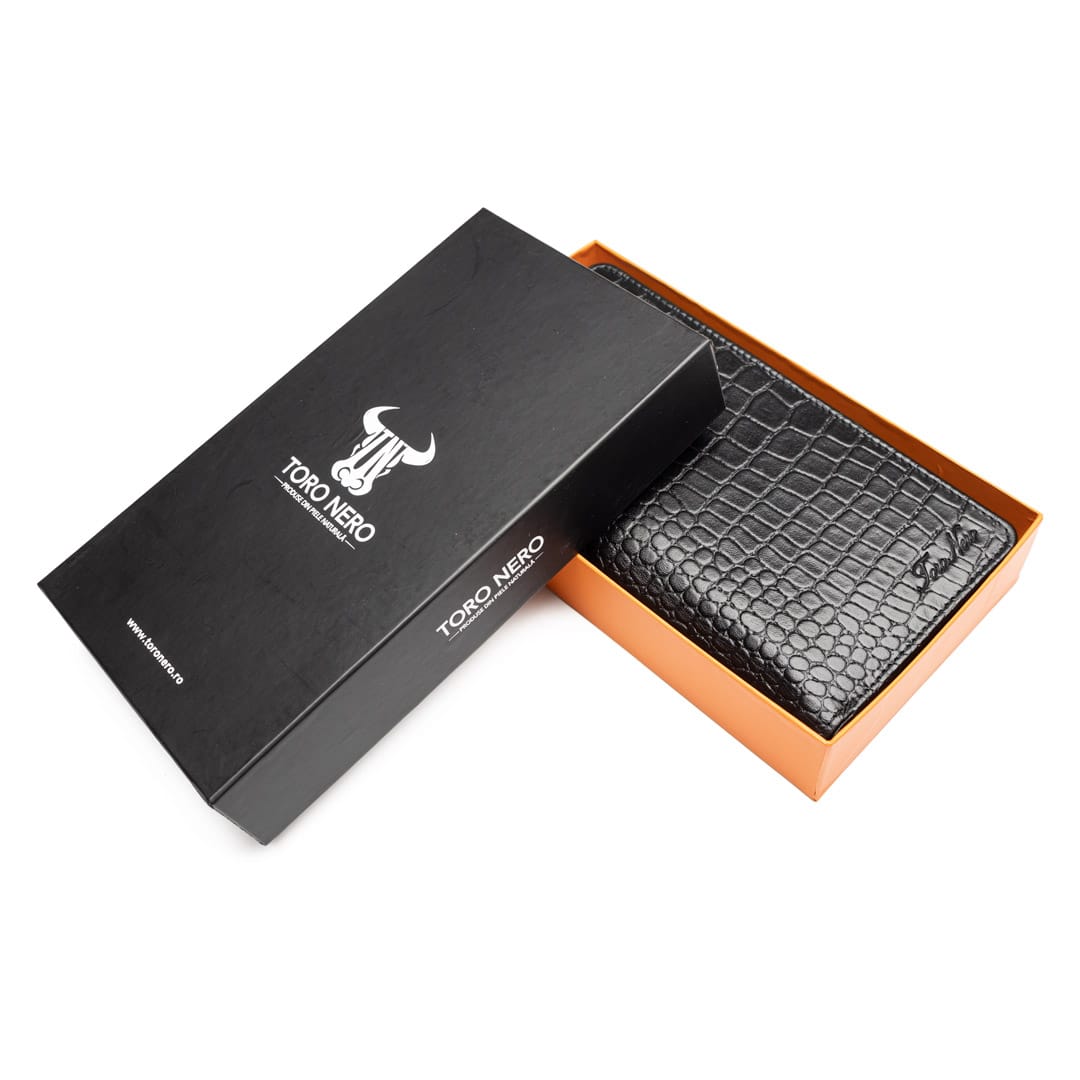 Portofel femei din piele naturala negru Gia,protectie RFID