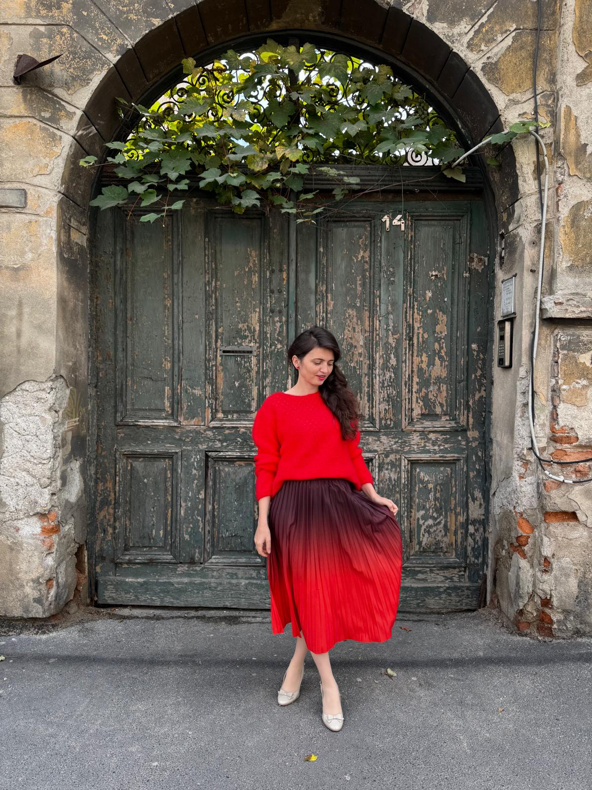 Pulover Mohair roșu Teo - L INTL