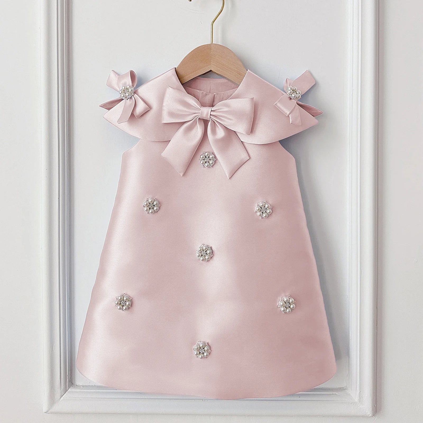 Rochie alba eleganta pentru fete, din tafta - Eden