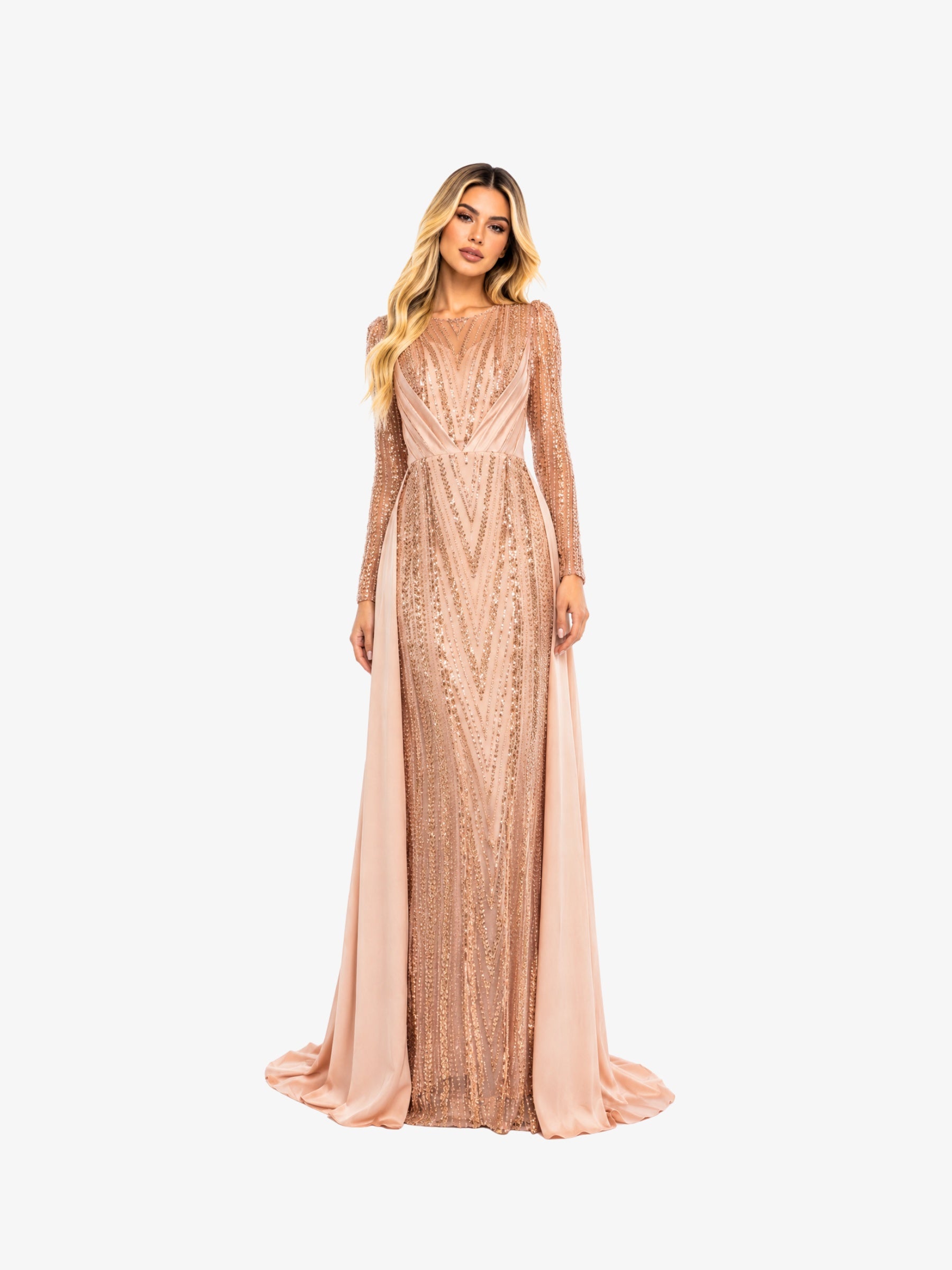 Rochie cu Trena "Andalucia", Roz - XXL