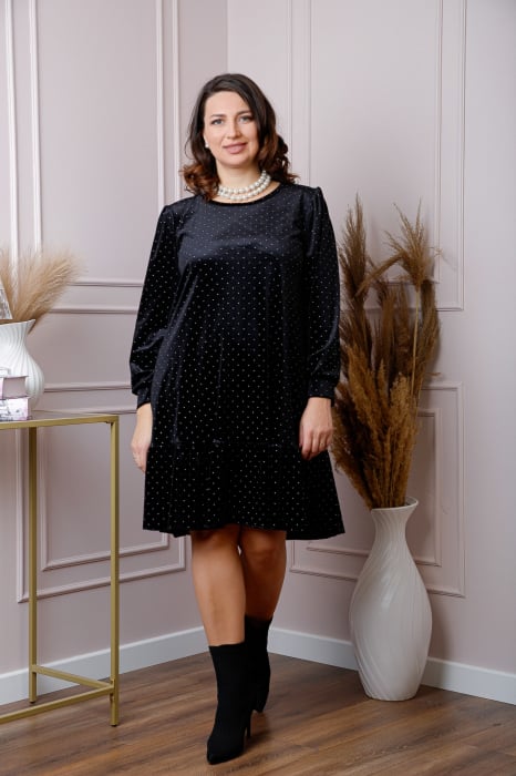 Rochie din catifea neagra Alessia