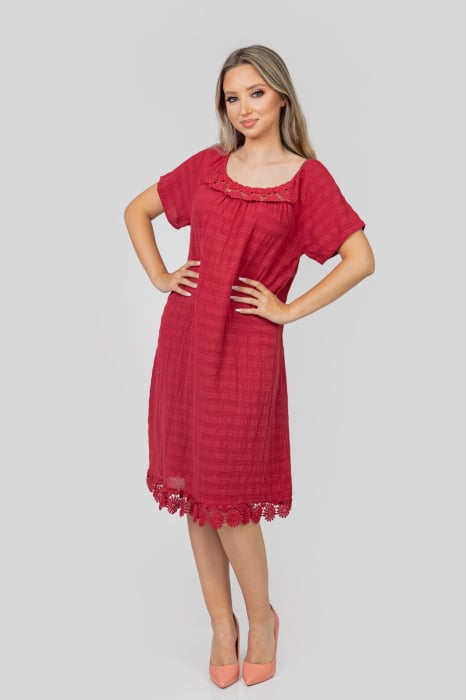 Rochie grena cu aplicatii florale