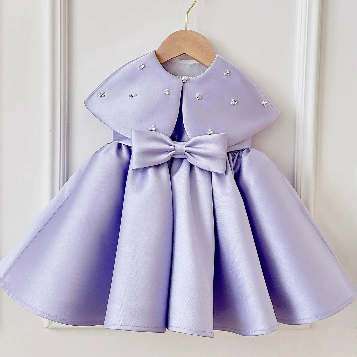Rochie lila eleganta pentru fete, cu capa din tafta - Quinn