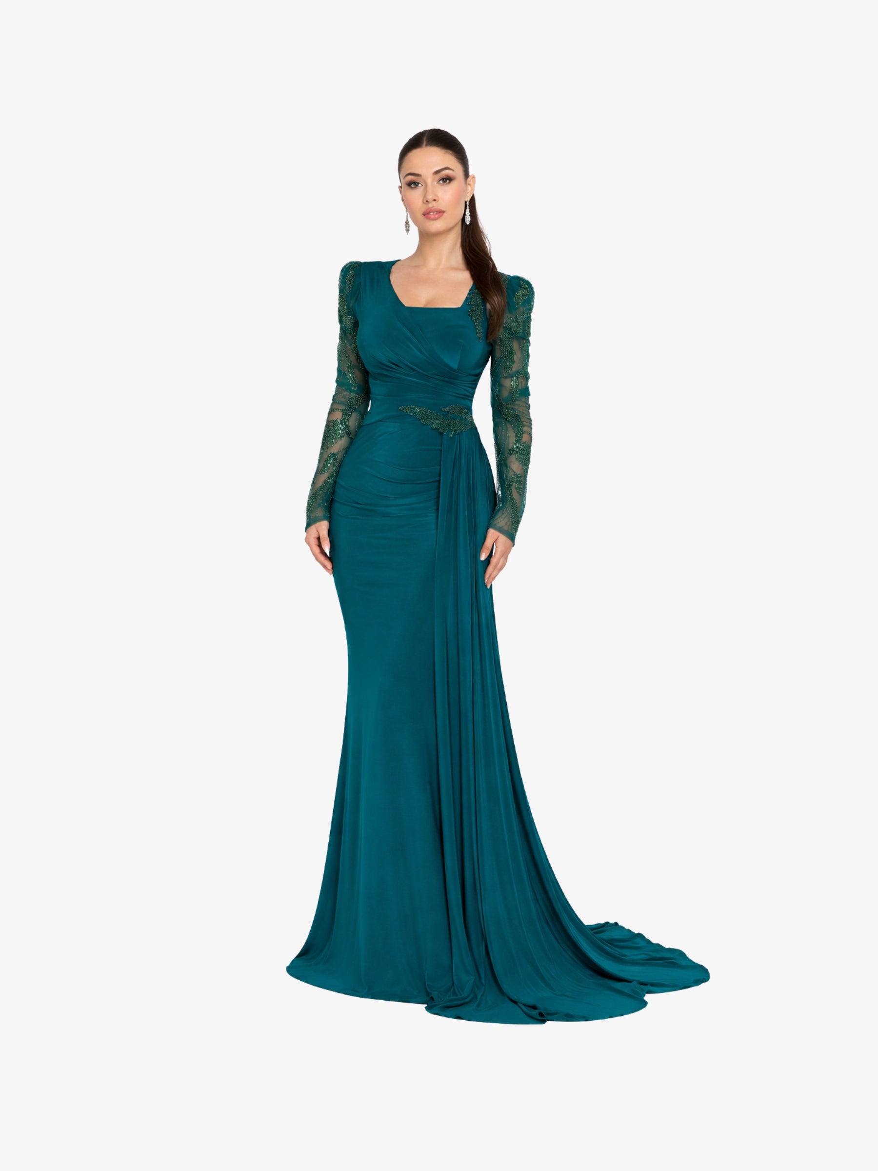 Rochie Lunga "Alezeea", Verde - L