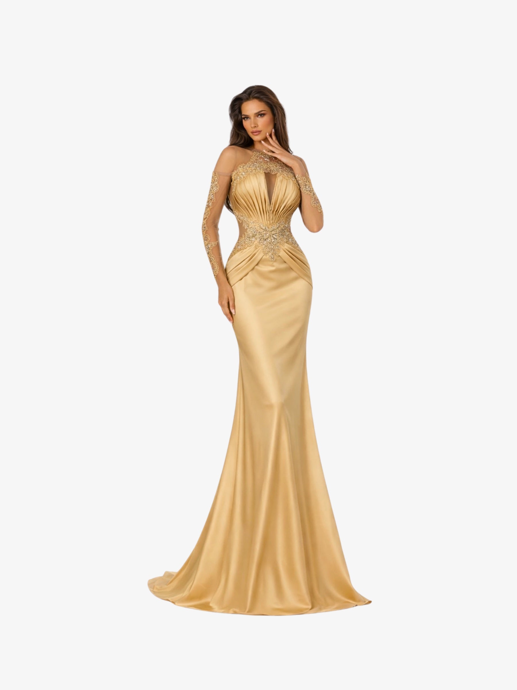 Rochie Lunga "Azira", Aurie - S