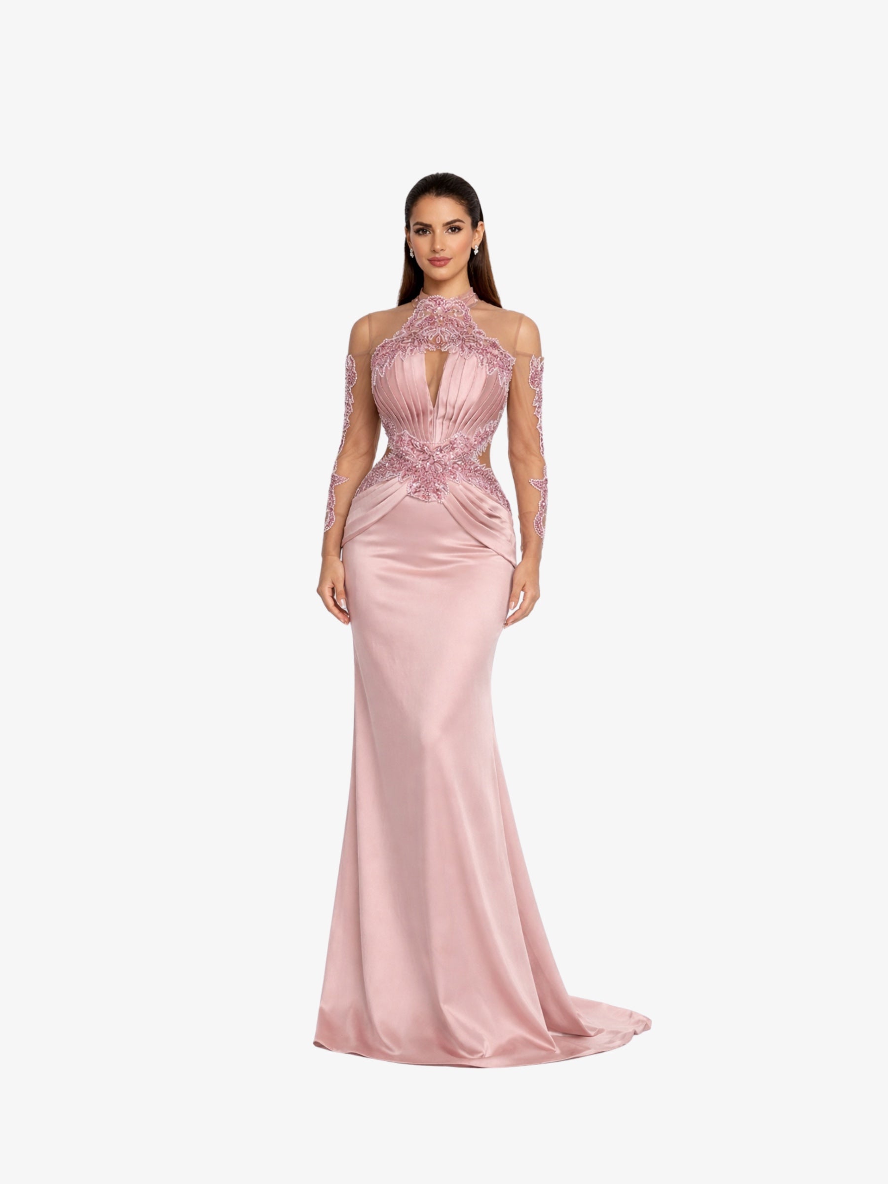 Rochie Lunga "Azira", Roz - XL