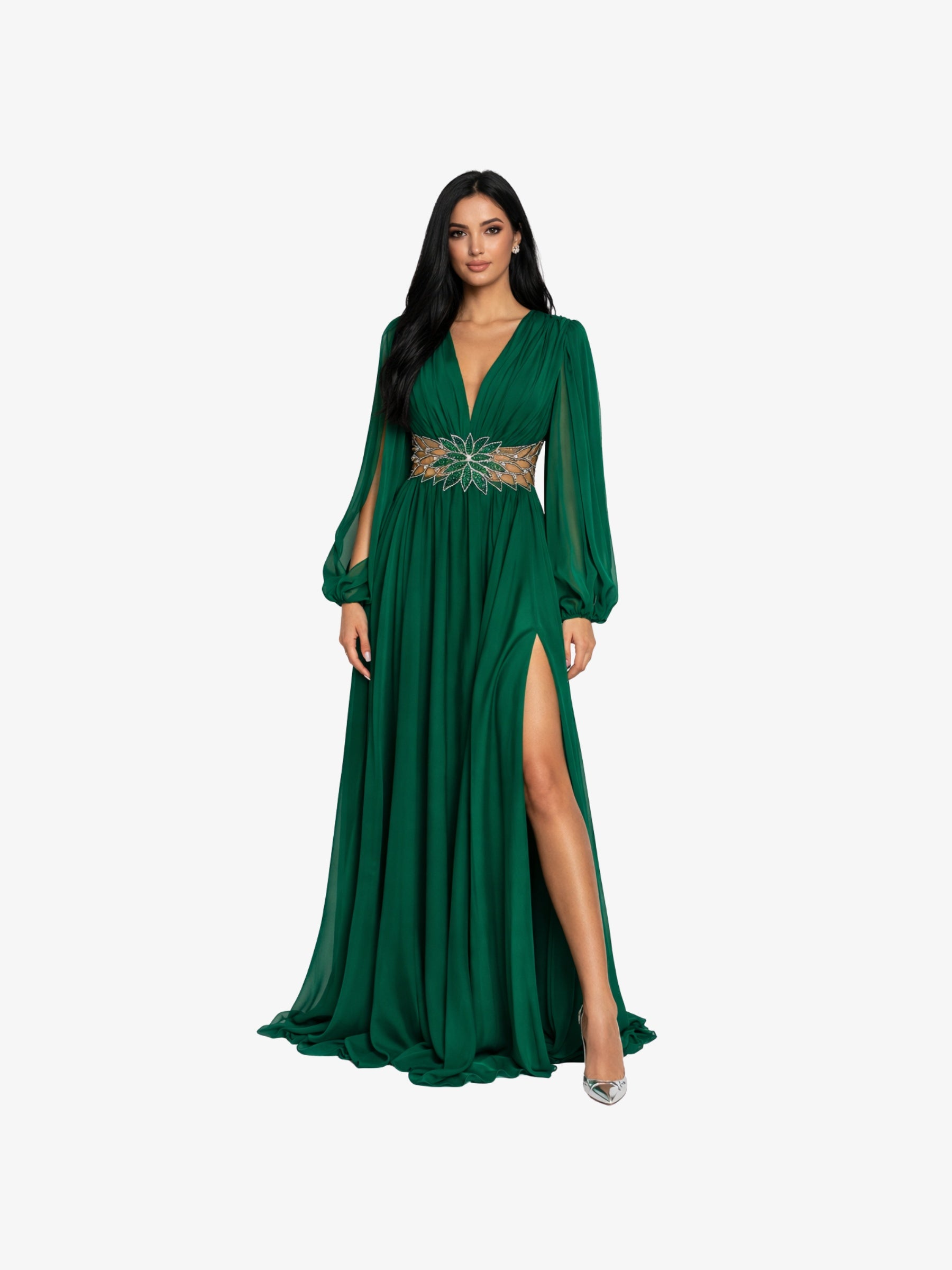 Rochie Lunga " Cassandra", Verde - verde / XXL