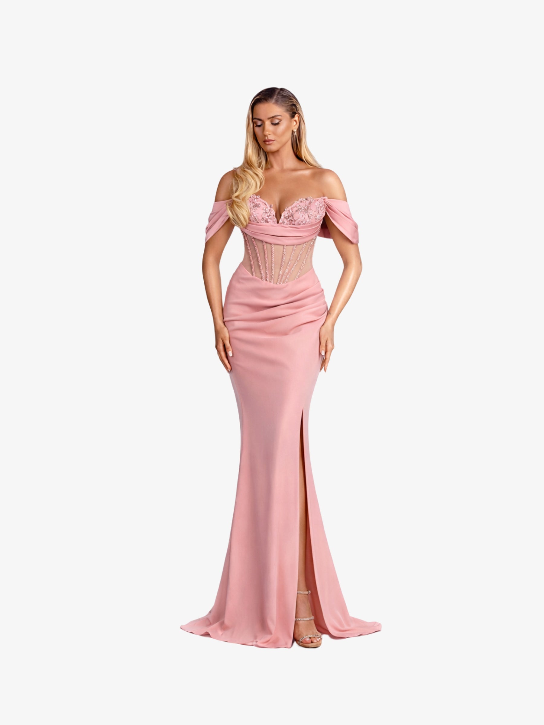 Rochie Lunga "Charlote Luxury", Roz - XXL