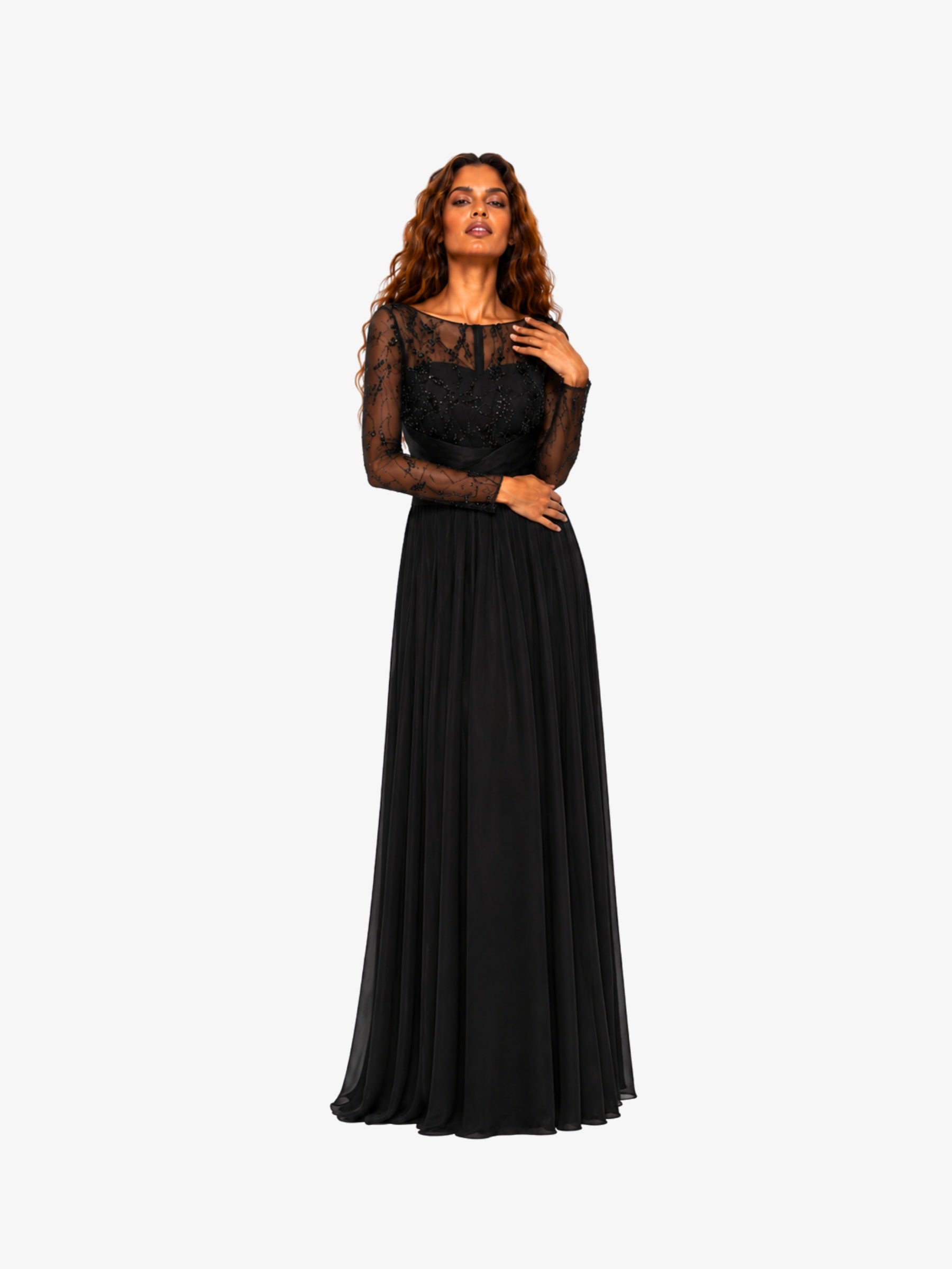 Rochie Lunga “Christine”, Negru - L