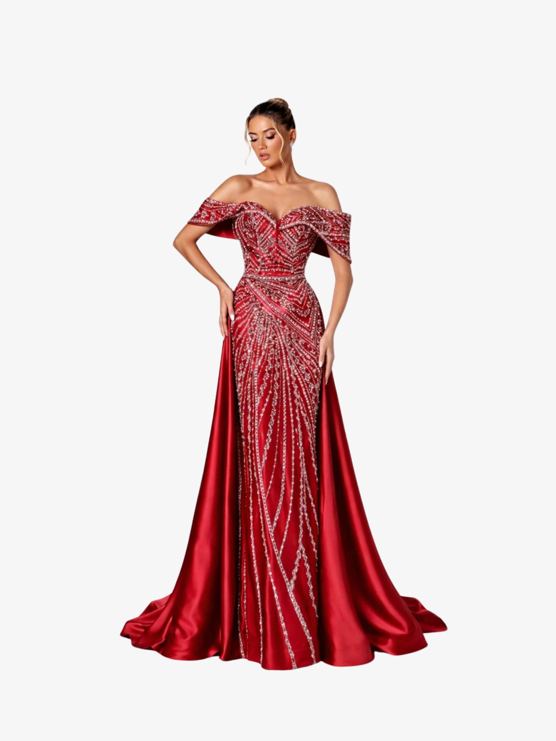 Rochie Lunga "Daiana" Regal, Rosu - XXL