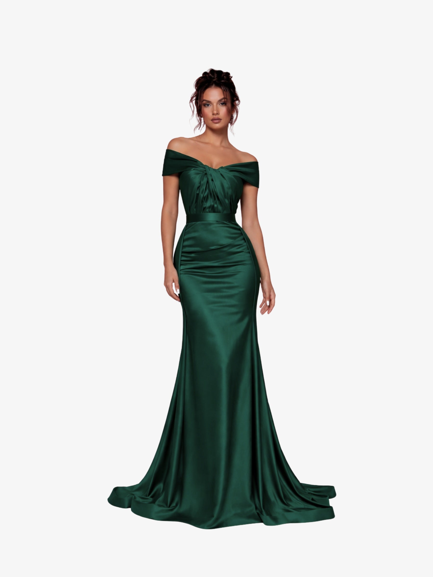 Rochie Lunga "Danely", cu Trena Verde - XXL