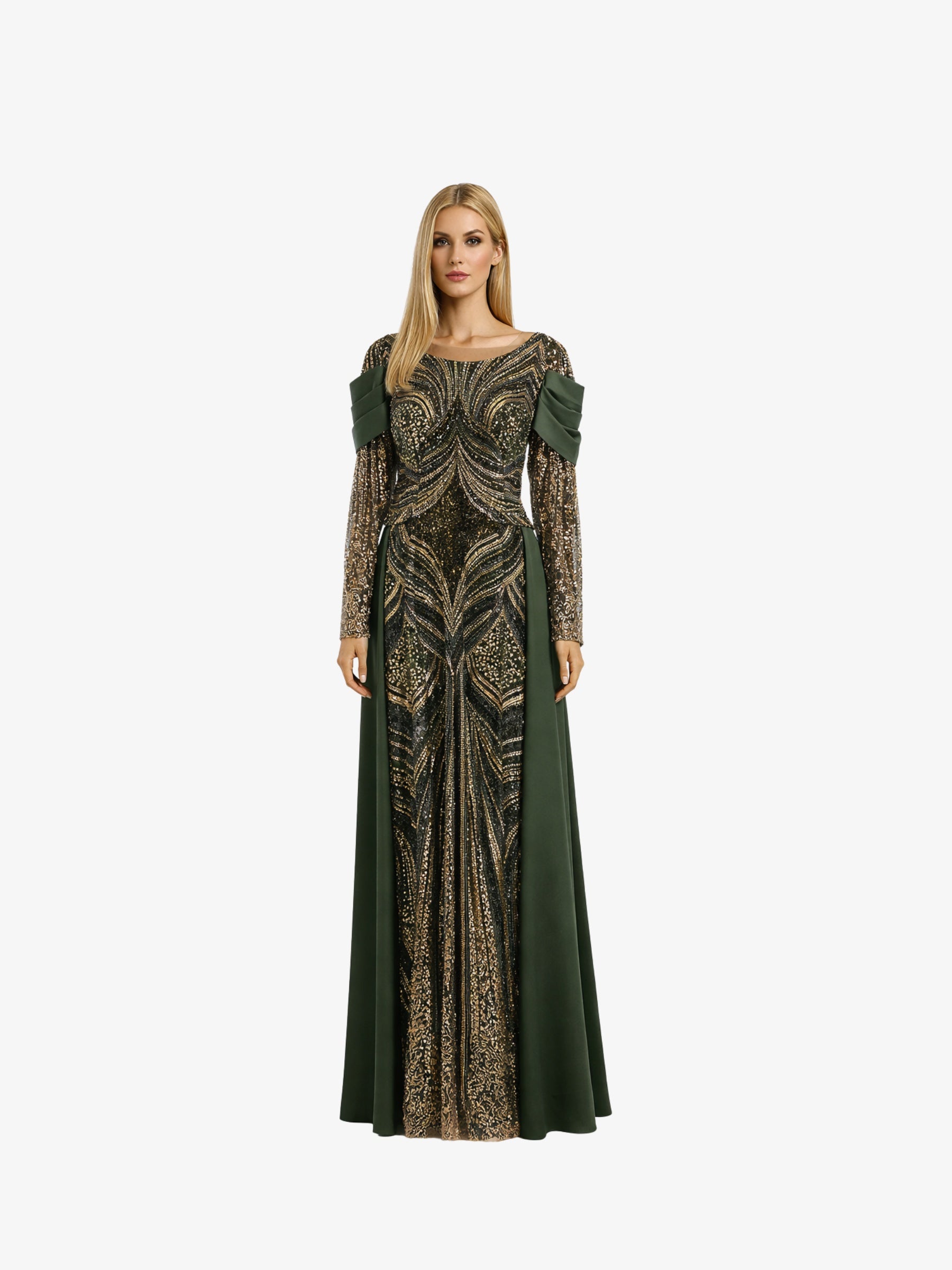 Rochie Lunga "Hecuba", Verde - 6XL