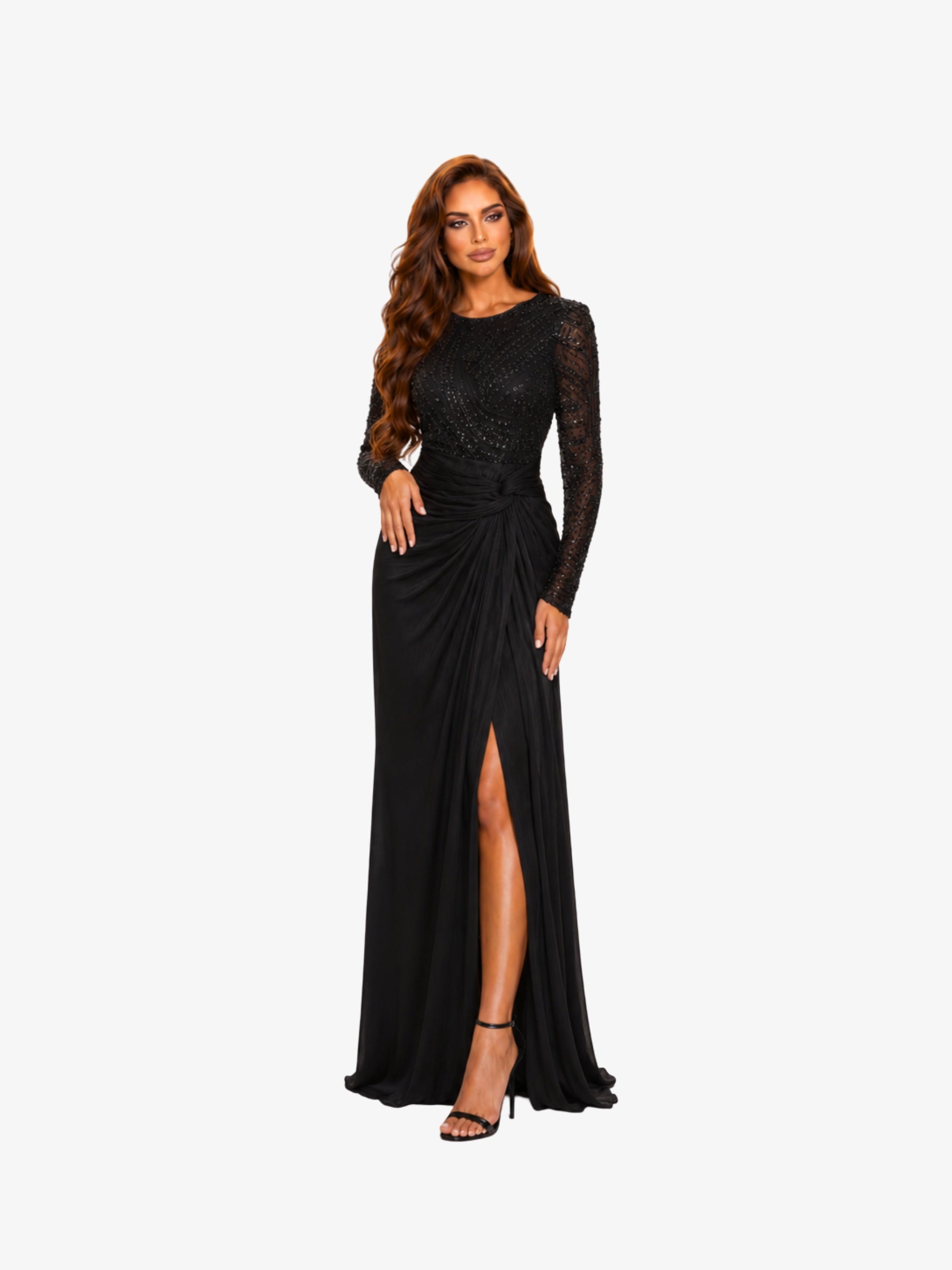 Rochie Lunga “Illona”, Negru - (Video) - XL