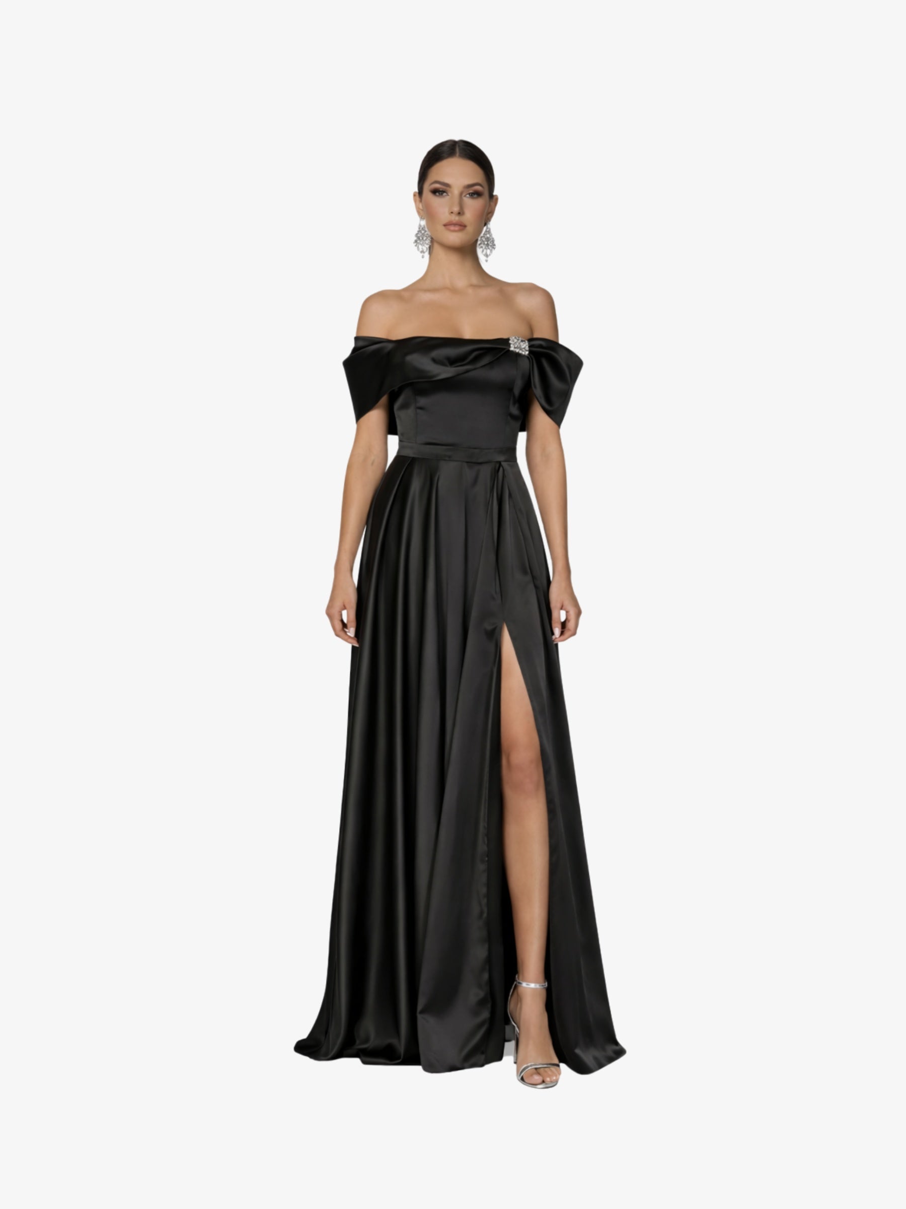 Rochie Lunga " Isadora", Neagra - negru / 4XL