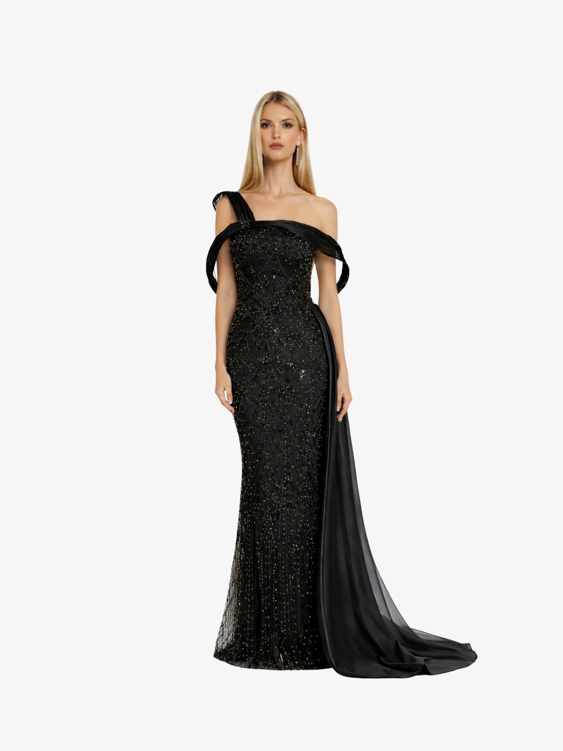 Rochie Lunga "Leyla Royale", Negru - XXL