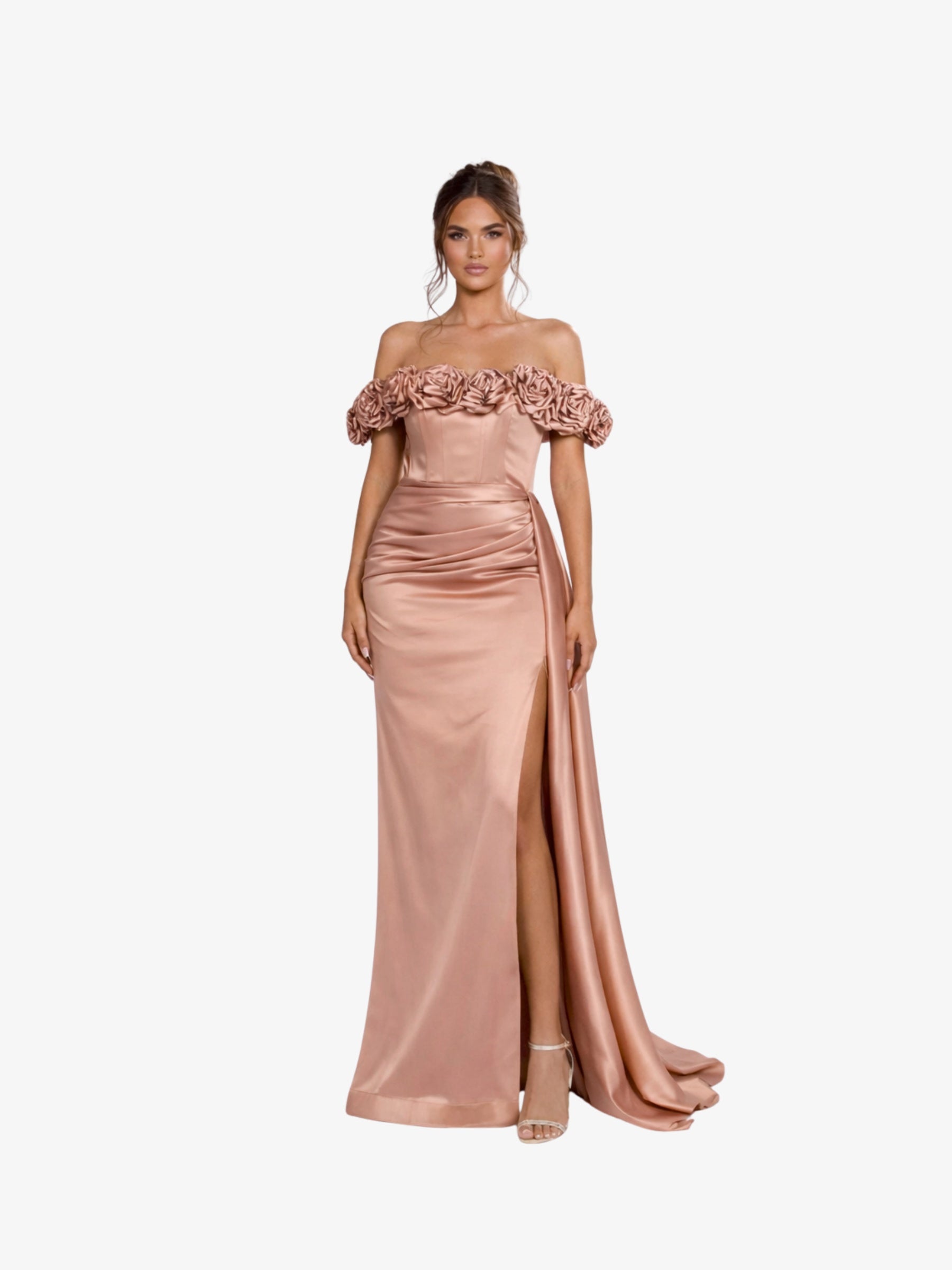 Rochie Lunga "Luiza Luxury", Maro - XL