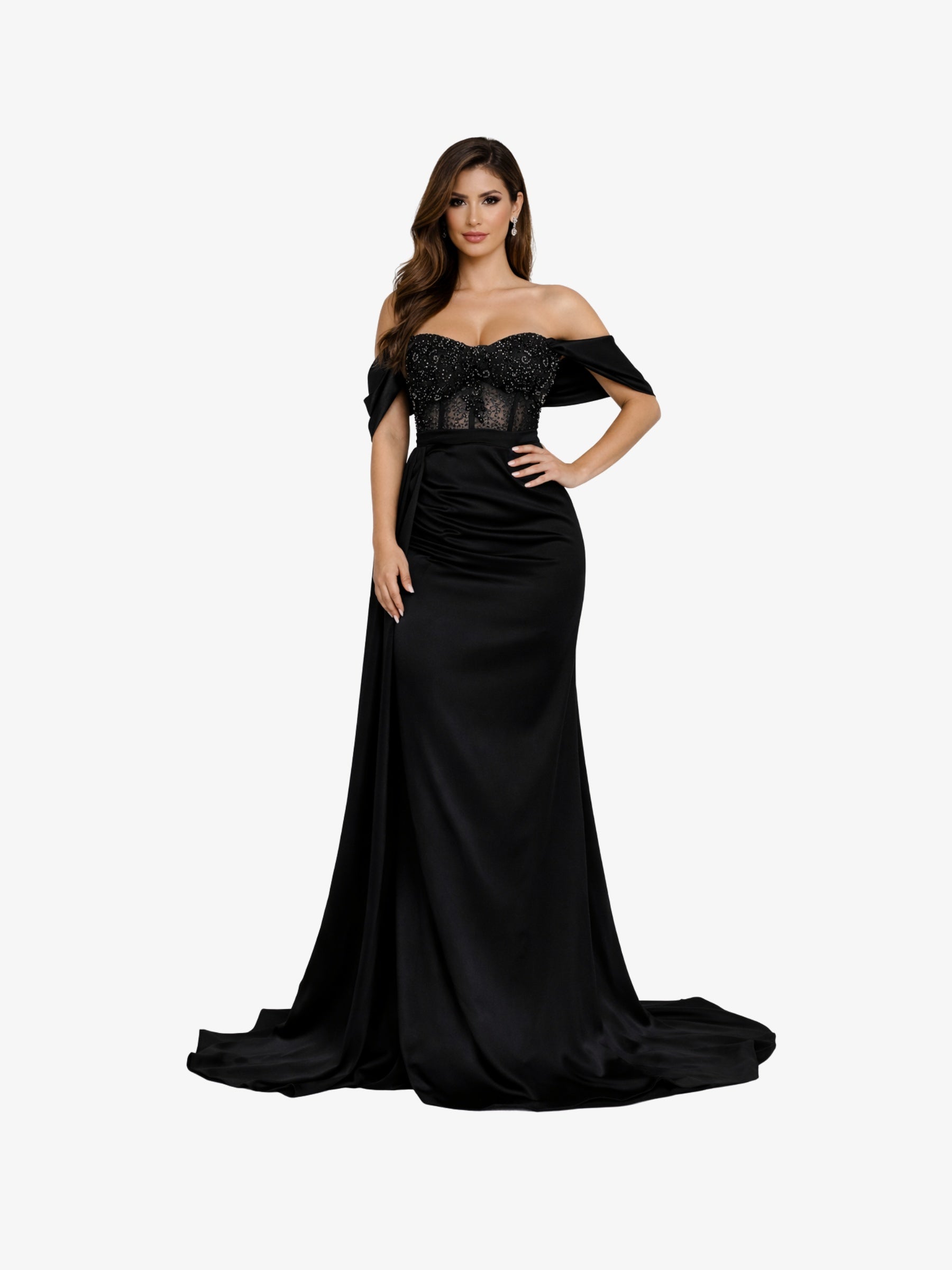 Rochie Lunga "Melody", Neagra - L