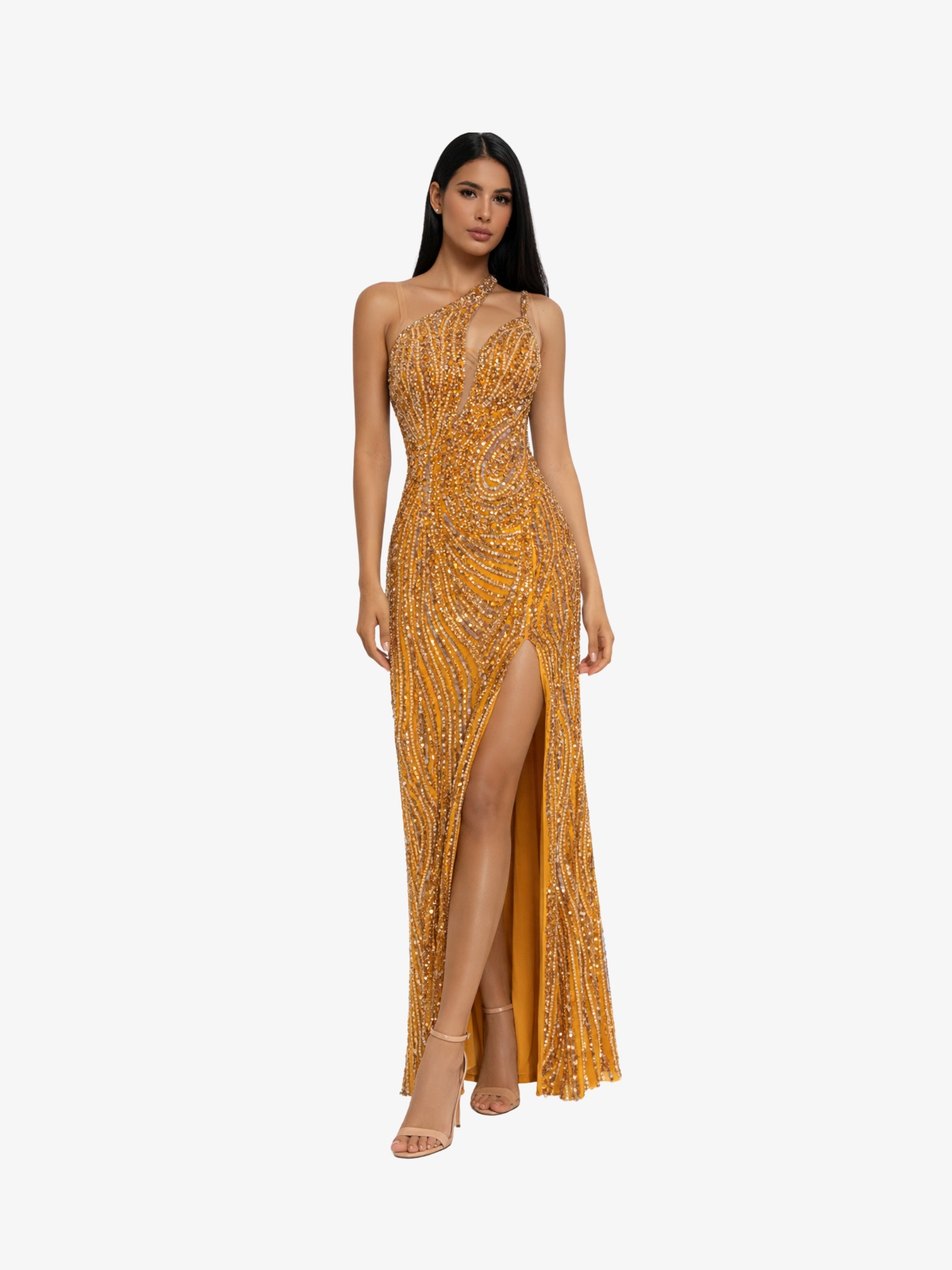 Rochie Lunga “Parmena”, Mustar - M