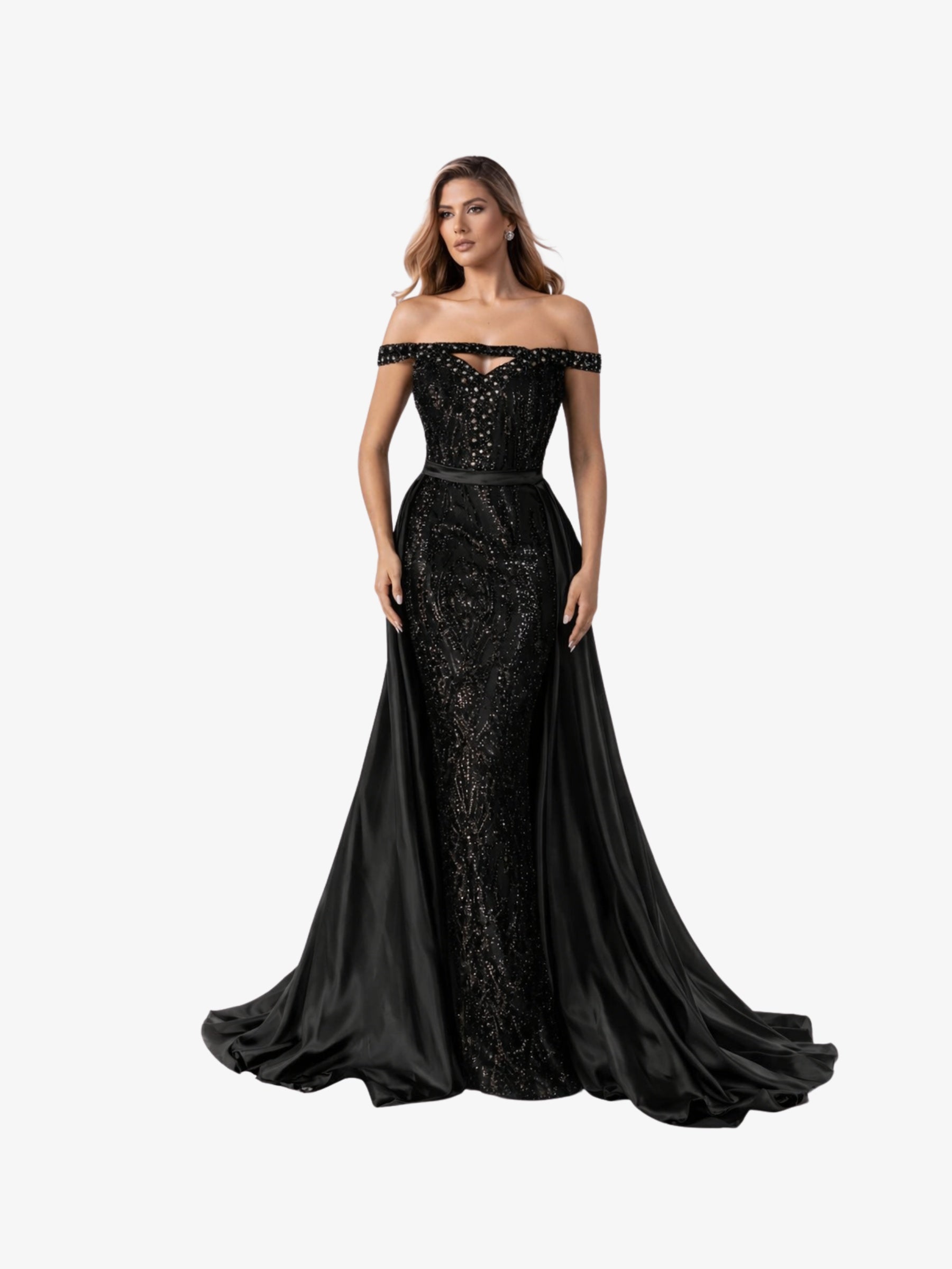 Rochie Lunga "Rebeca", Neagra - XL