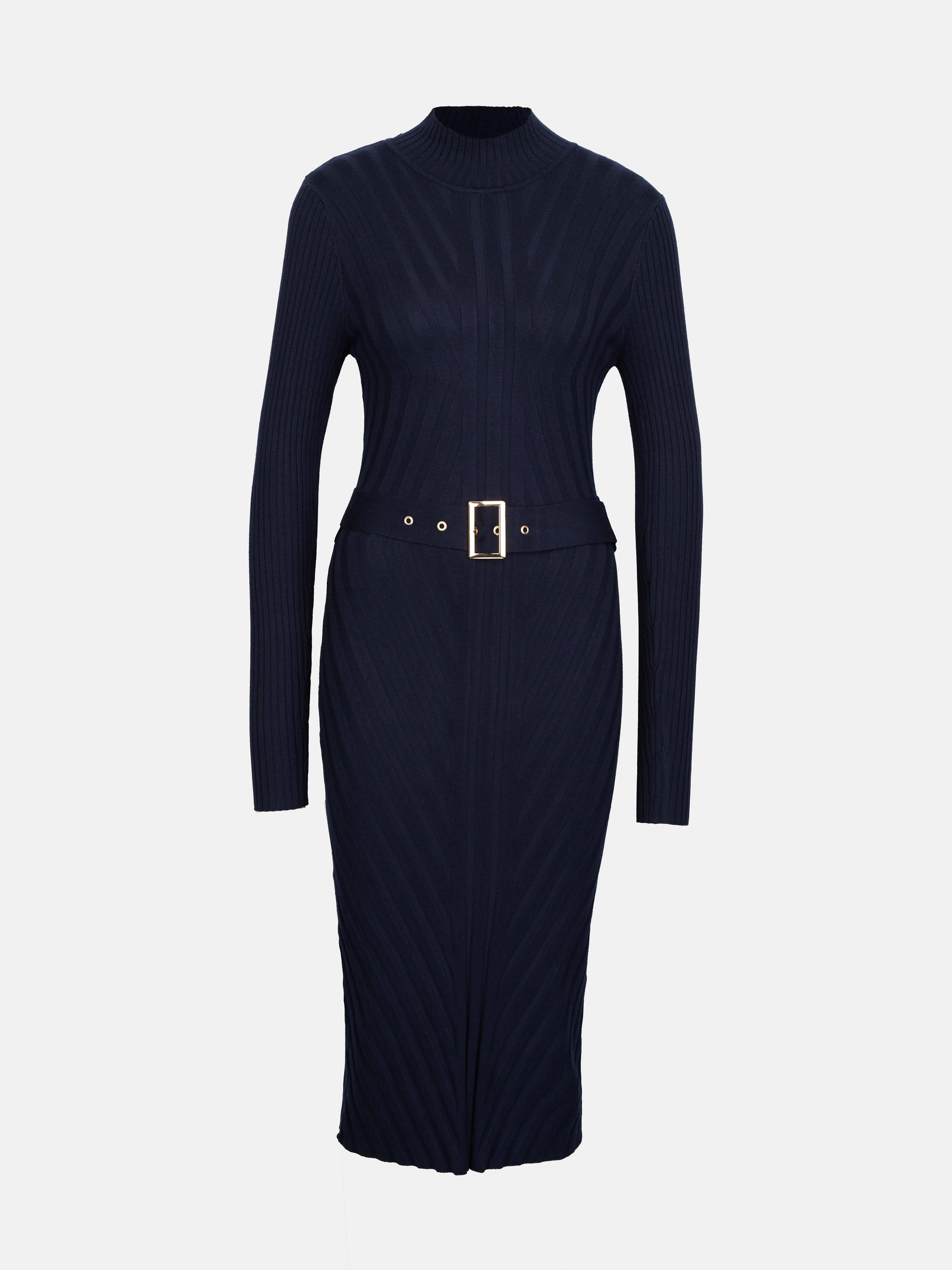 Rochie lungă tricotată mulată tubulară cu mâneci lungi ORSAY bleumarin - S