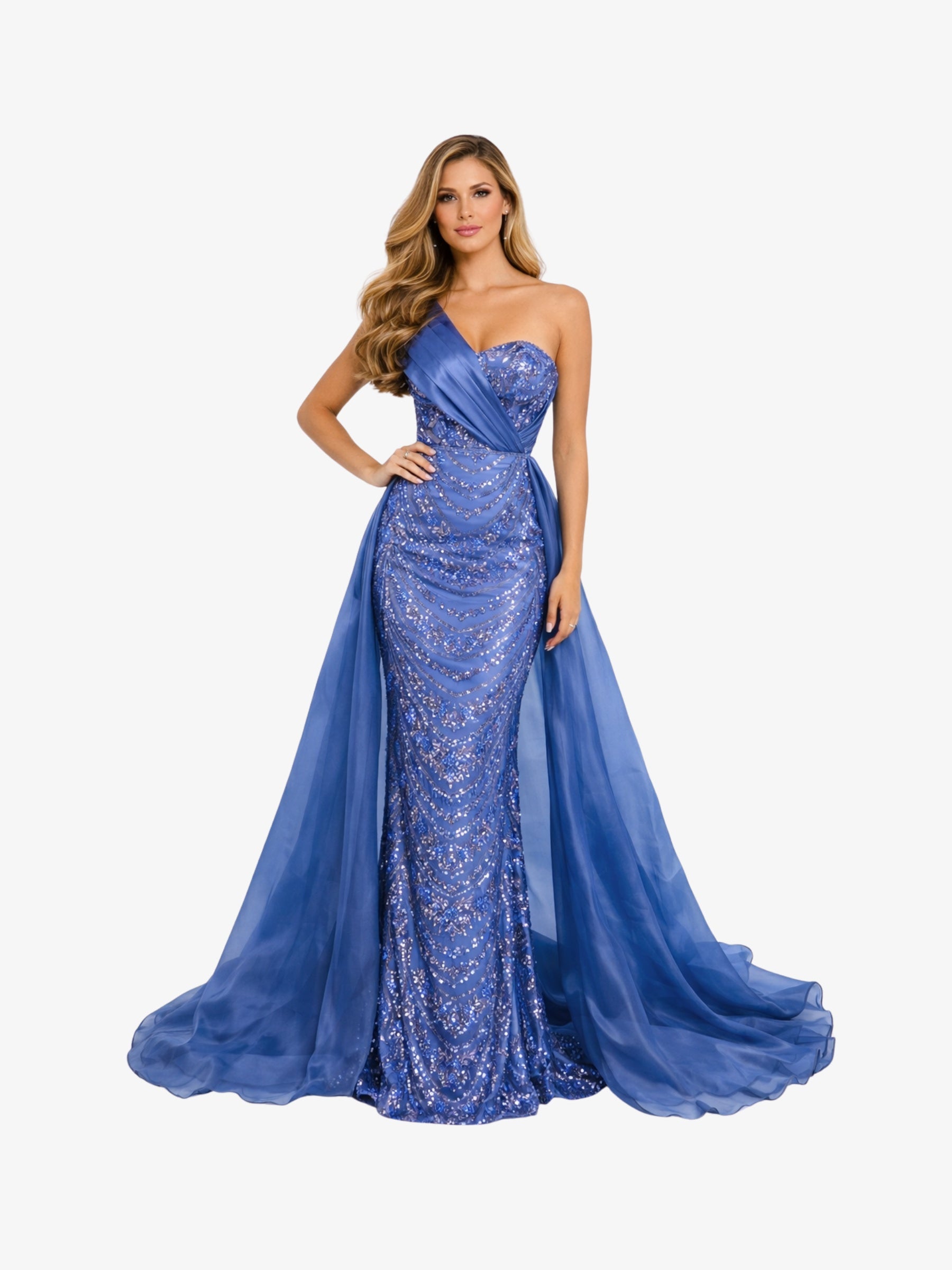 Rochie Lunga "Valentina", Albastru Petrol - S