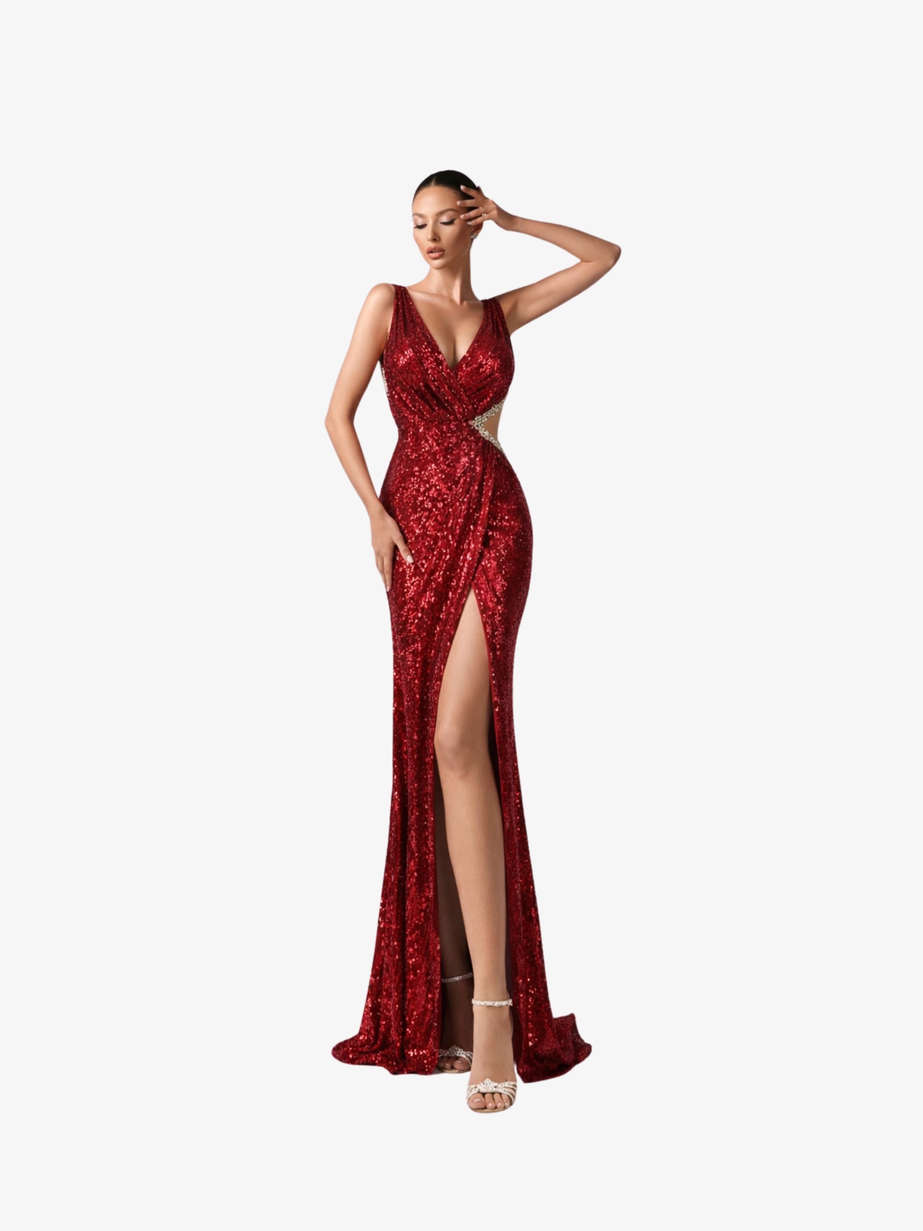 Rochie Lunga "Vera", Burgundy - L