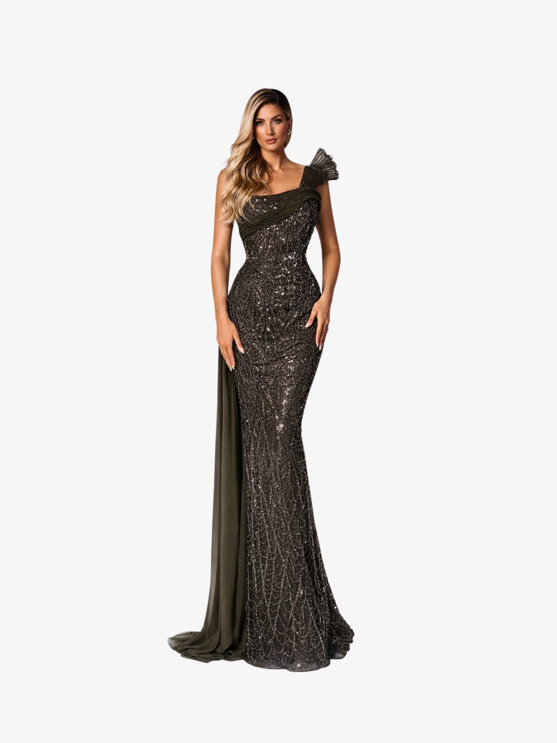 Rochie Luxury “Farya”, Verde Oliv - L