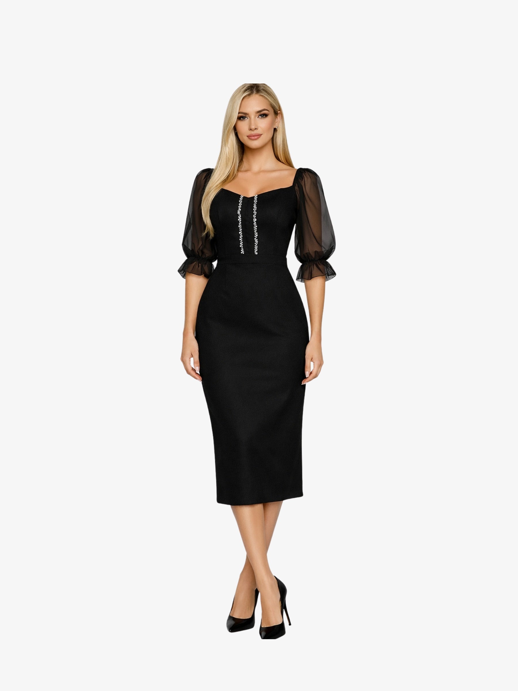 Rochie Midi “Betty”, Negru - S