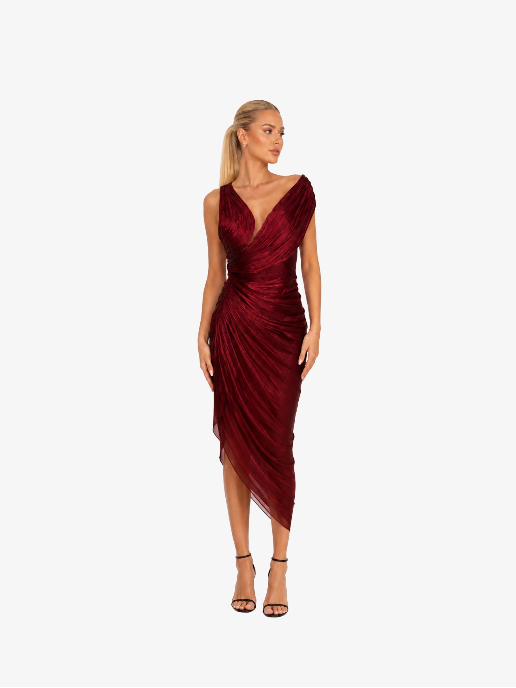 Rochie Midi “Calypso”, Burgundy - XL