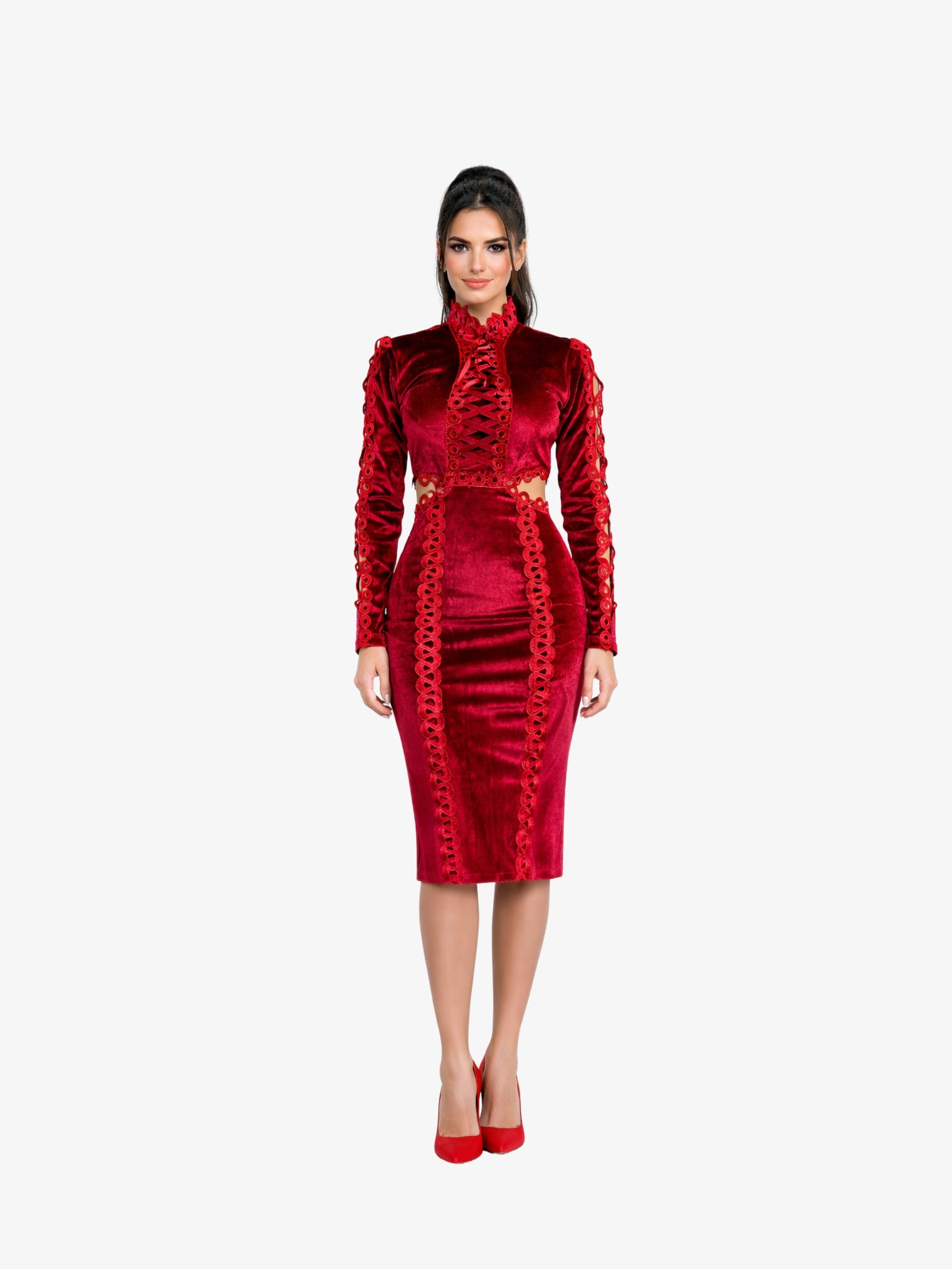 Rochie Midi “Marseila”, Rosu - M