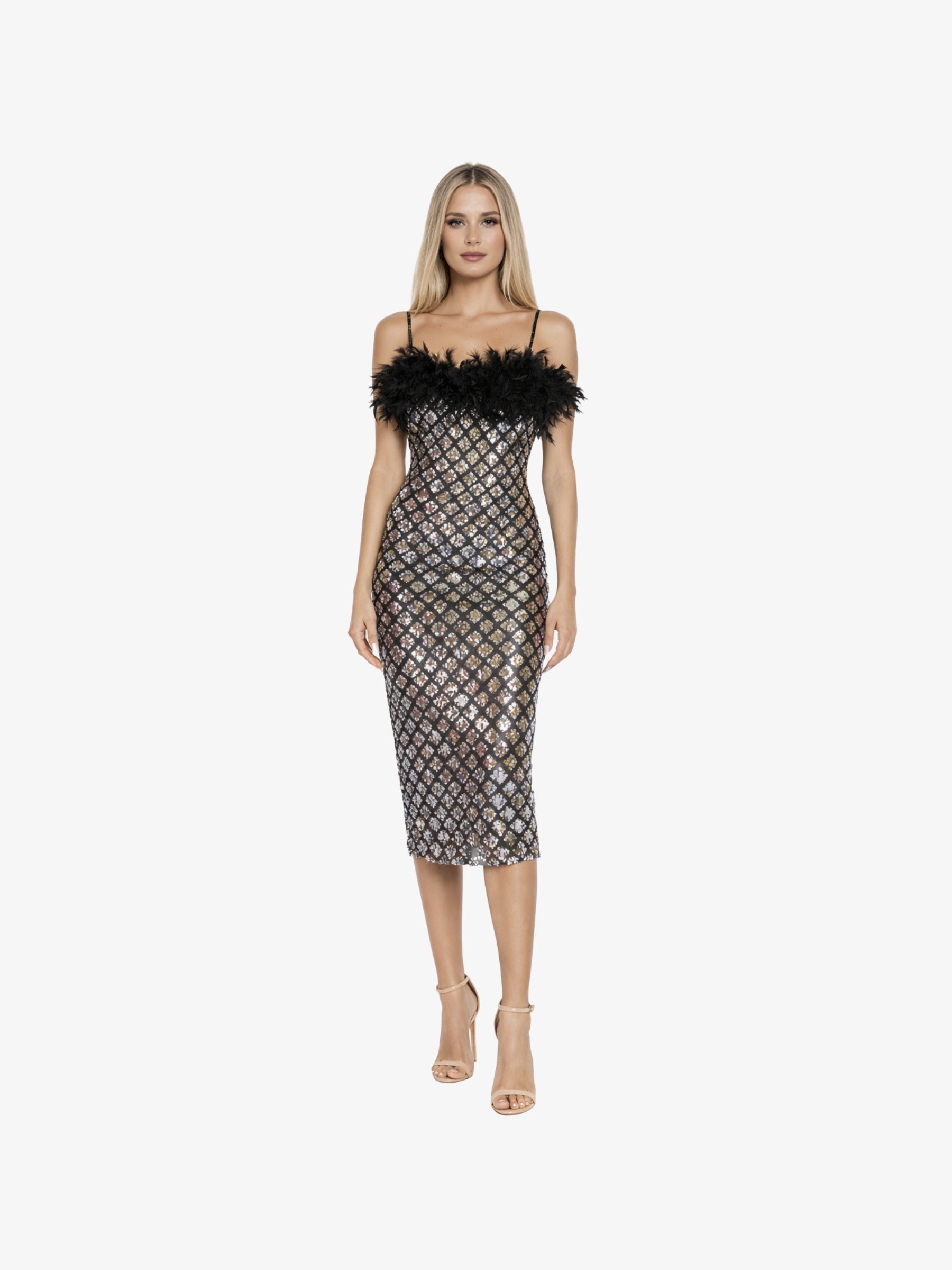 Rochie Midi "Patricia", Argintiu - S
