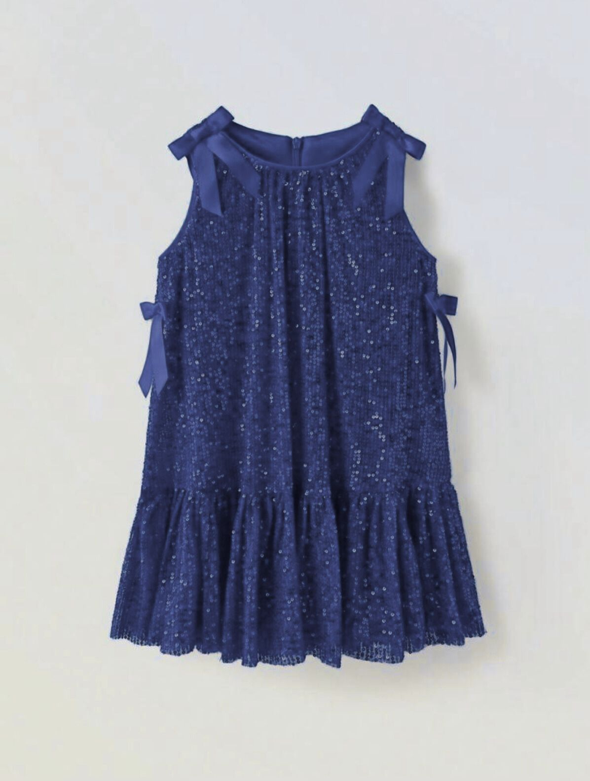 Rochie rosie din paiate accesorizata cu fundite pentru fete - Sara