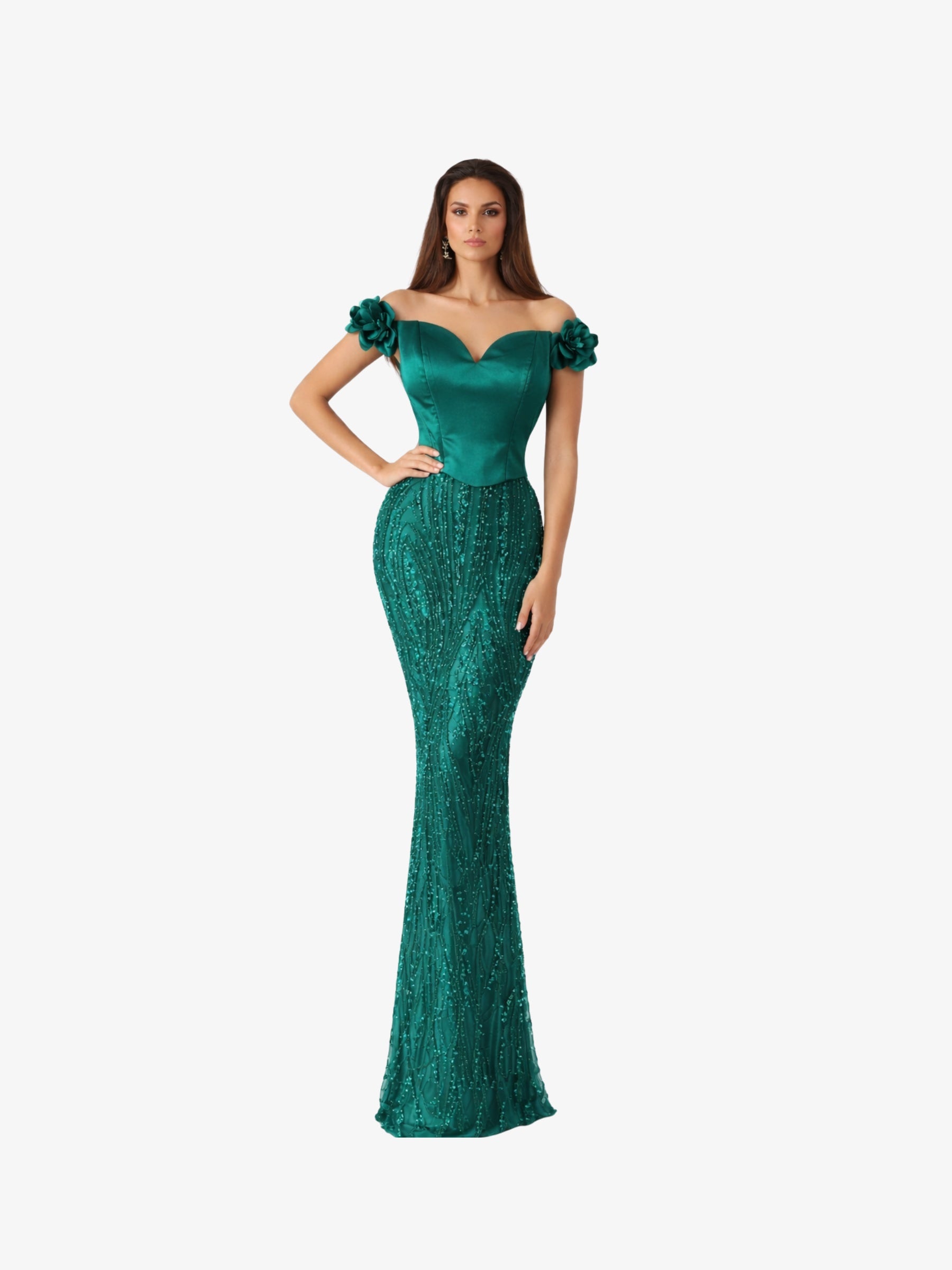Rochie tip Compleu Elegant “Margot”, Verde - (Video) - M