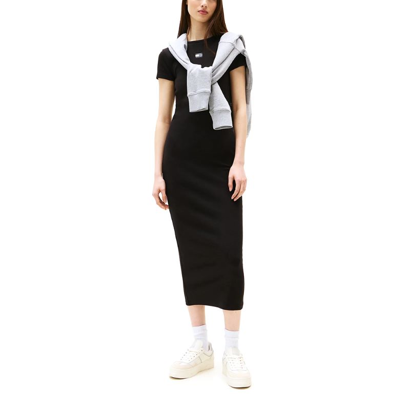 Rochie Tommy Hilfiger TJW BADGE RIB MIDI DRESS EXT - poza 1