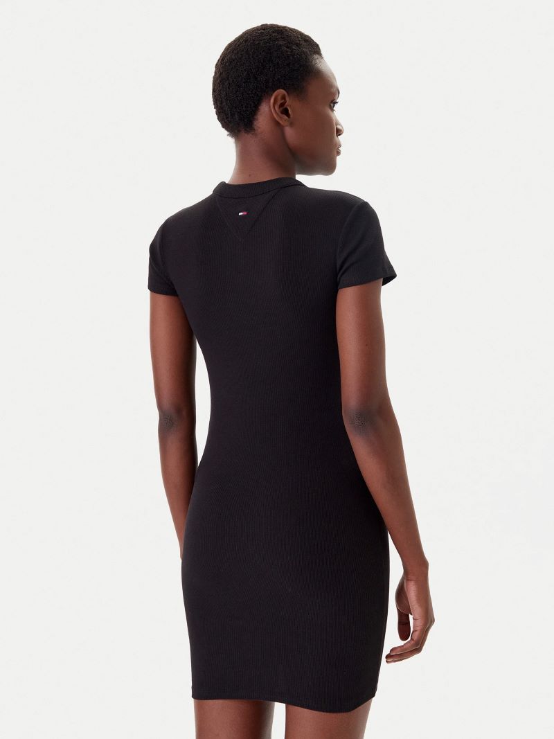 Rochie Tommy Hilfiger TJW SCRIPT MINI RIB DRESS EXT - poza 2