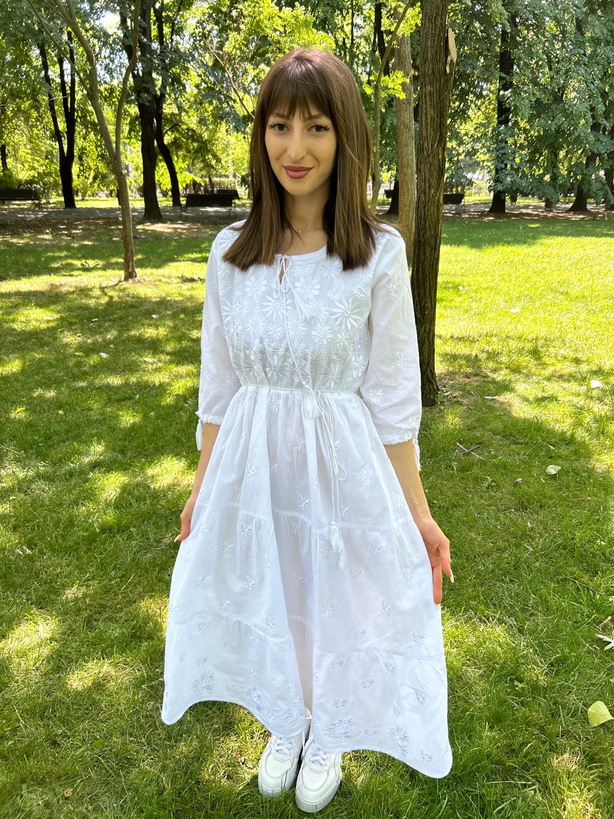 Rochie tradițională femei TM1121 magie albă - XXL