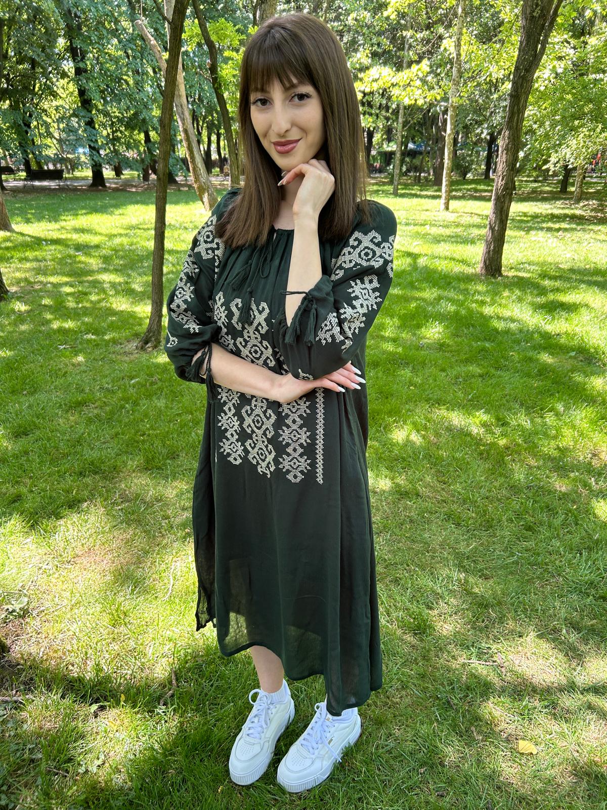 Rochie tradițională femei TM1122 *verdele naturii* - 3XL