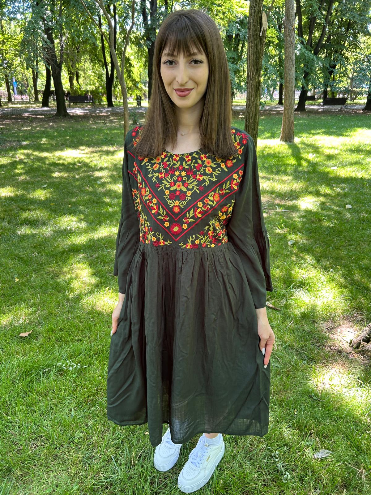 Rochie tradițională femei TM1155 *verdele naturii* - 3XL