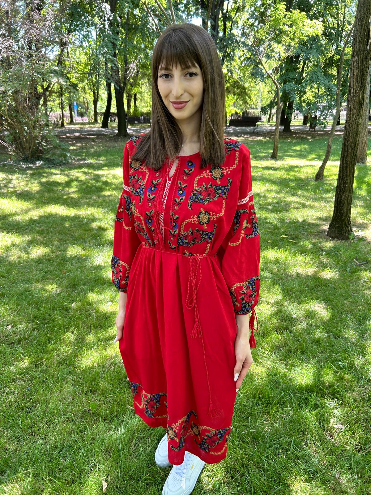 Rochie tradițională femei TM1158 *motive florale* - XL