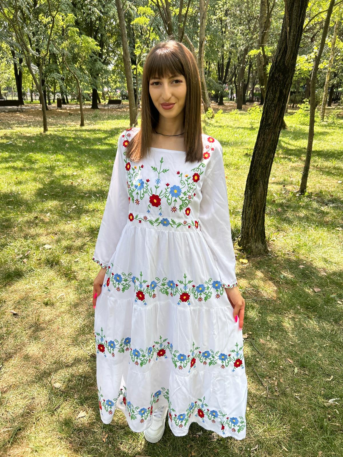 Rochie tradițională femei TM1328 *nuanțe de verde* - S